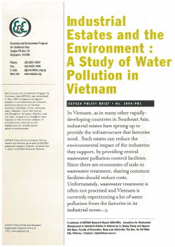 Industrial Estates a d the Environment &bull; &bull; A Study of Water Pollution