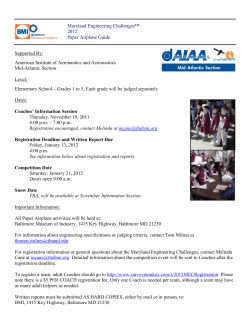 Maryland Engineering Challenges&trade; 2012 Paper