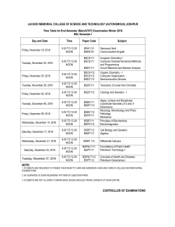 Revised Time Table ( B.Sc. I year)