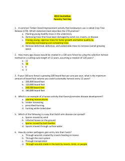 2015 Envirothon Forestry Test Key 1. A common Timber Stand