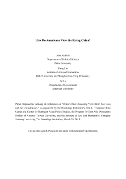 How Do Americans View the Rising China?