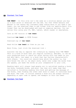 Tom Tweet - Robert Quotidien