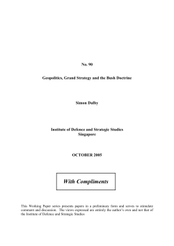 Geopolitics, Grand Strategy and the Bush Doctrine