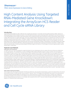 High-Content Analysis and siRNA Libraries