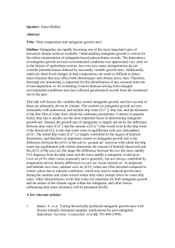 Abstract - Summer School on Speleothem Science