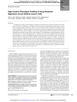 High-Content Phenotypic Profiling of Drug Response Signatures