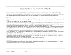 Graphic Organizer for Jane Austen`s Pride and Prejudice