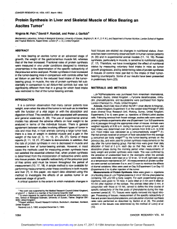 Protein Synthesis in Liver and Skeletal Muscle of
