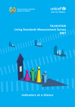TajikiSTan Living Standards Measurement Survey 2007 Indicators