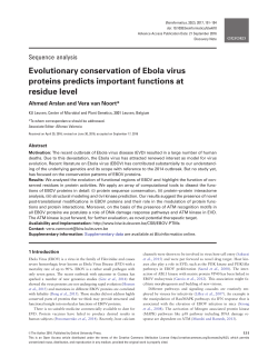 Evolutionary conservation of Ebola virus proteins predicts important