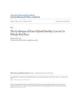 The Evolution of Four Hybrid Sterility Loci in Us Weedy Red Rice
