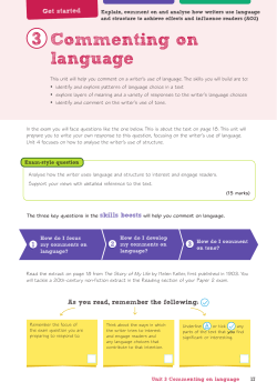 Commenting on language - Pearson Schools and FE Colleges