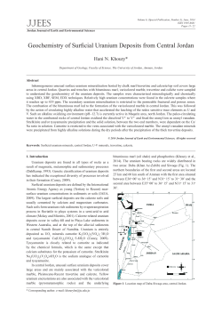 Geochemistry of Surficial Uranium Deposits from Central Jordan