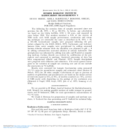 RADIOCARBON MEASUREMENTS V and NADA HORVATINCIC