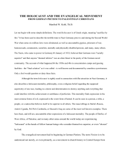 THE HOLOCAUST AND THE EVANGELICAL CHURCH
