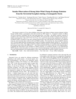 Suzaku Observation of Strong Solar-Wind Charge