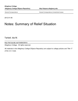 Notes: Summary of Relief Situation