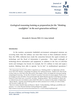 Geological-reasoning training as preparation for the &ldquo;thinking
