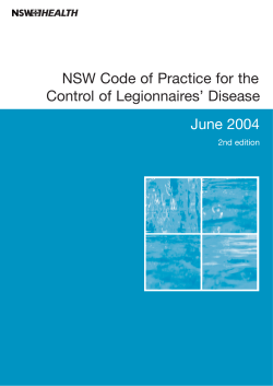 NSW Code of Practice for the Control of Legionnaires