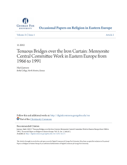 Tenuous Bridges over the Iron Curtain: Mennonite Central