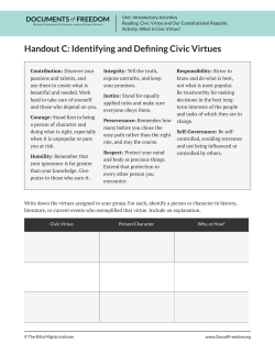 Handout C: Identifying and Defining Civic Virtues