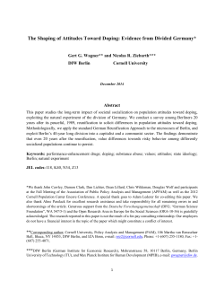 The Shaping of Attitudes Toward Doping: Evidence from Divided