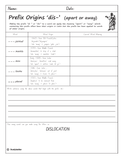 Prefix dis meaning apart-away Year5