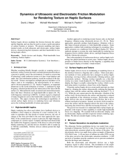 Dynamics of Ultrasonic and Electrostatic Friction