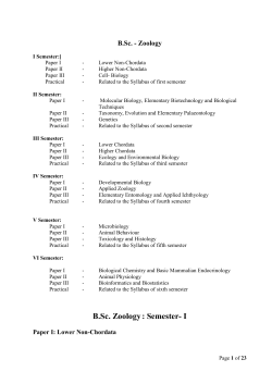 B.Sc. Zoology : Semester