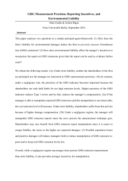 GHG Measurement Precision, Reporting Incentives, and