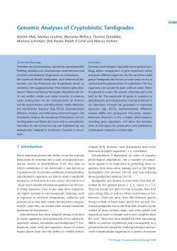 Genomic Analyses of Cryptobiotic Tardigrades