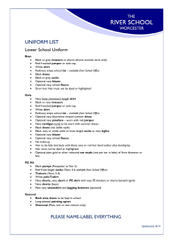 uniform list - The River School