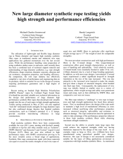 New large diameter synthetic rope testing yields high strength and