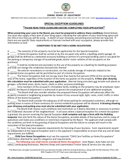 Special Exception for Home Occupation