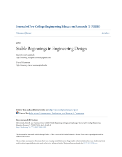 Stable Beginnings in Engineering Design - Purdue e-Pubs