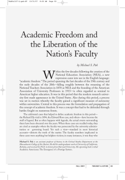 Academic Freedom and the Liberation of the Nation`s Faculty