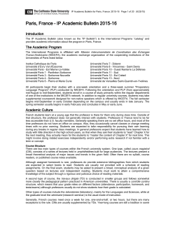 PARIS, France Bulletin - CSU International Programs