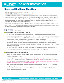 Linear and Nonlinear Functions