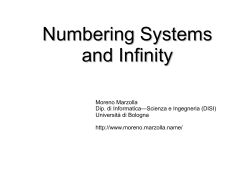 Numbering systems and infinity