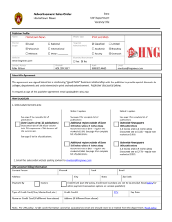 Advertisement Sales Order