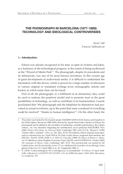 THE PHONOgRAPH IN BARCELONA (1877-1880)