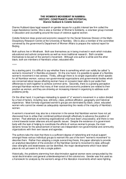 THE WOMEN`S MOVEMENT IN NAMIBIA