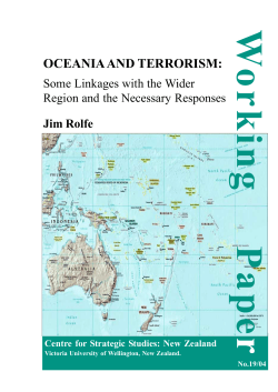 Oceania and Terrorism: Some Linkages with the Wider Region and