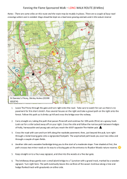Fanning the Flame Sponsored Walk &ndash; LONG WALK ROUTE (8 Miles)