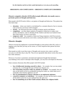 Obsessions and Compulsions (OCD) helpsheet