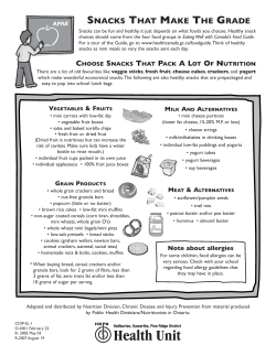 SNACKS THAT MAKE THE GRADE