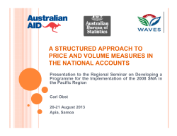 a structured approach to price and volume measures in the national
