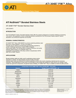 ATI 304B7 P/M&trade; Alloy