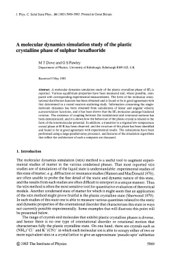 A molecular dynamics simulation study of the plastic