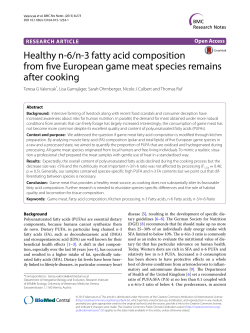 Healthy n-6/n-3 fatty acid composition from five European game
